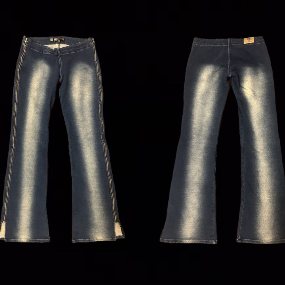 HB low rise jeans with adjustable zippers on each leg